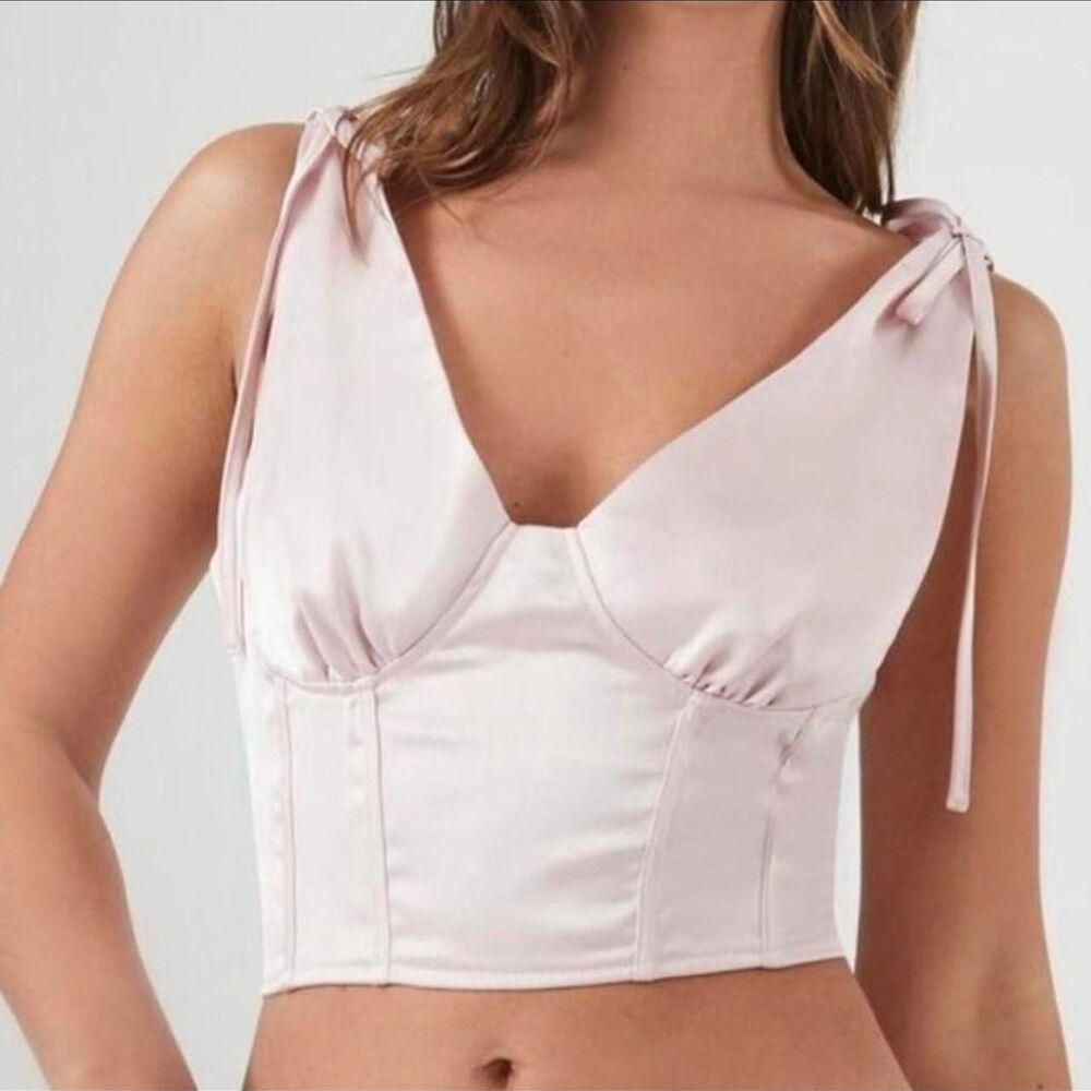 Forever-21 Women's Pink Crop-top